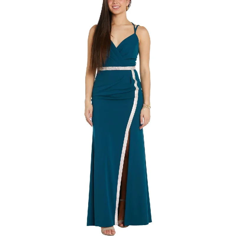 Final Clearance stylish dressNW Nightway Womens Crystal Trim Double V Evening Dress