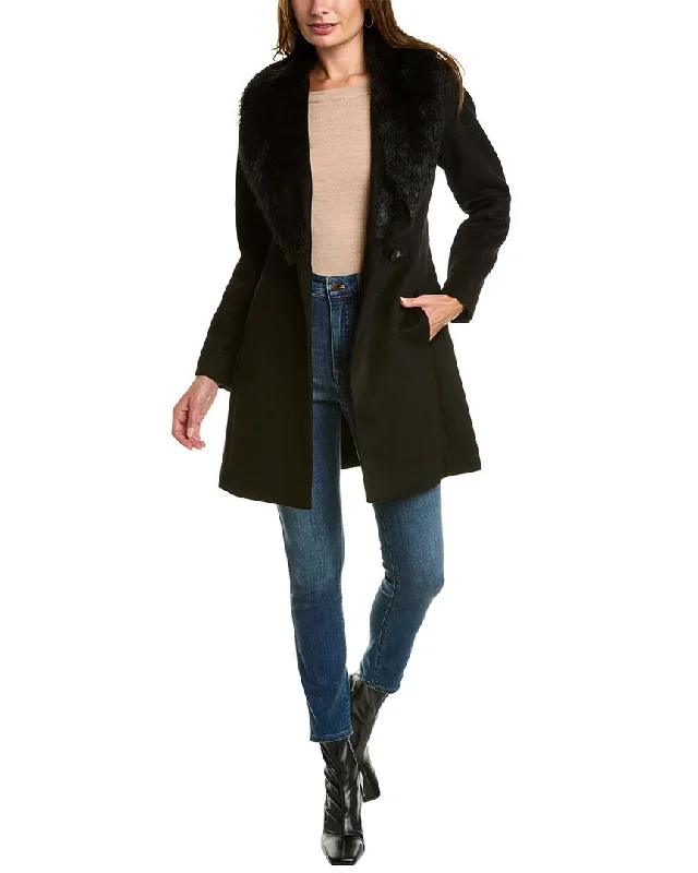 Best Deals stylish jacketSofiacashmere Toscana Shawl Collar Wool-Blend Coat