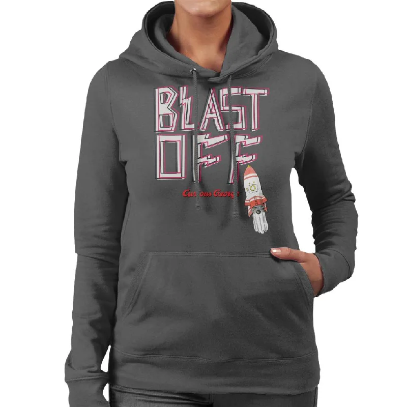 Final Clearance warm hoodieCurious George Blast Off Rocket Women's Hooded Sweatshirt