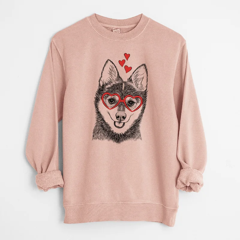 New Markdowns performance hoodie for gymValentine Posey the Alaskan Klee Kai - Unisex Pigment Dyed Crew Sweatshirt