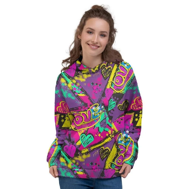 Bargain Prices Graffiti Airbrush Love Print Women's Hoodie