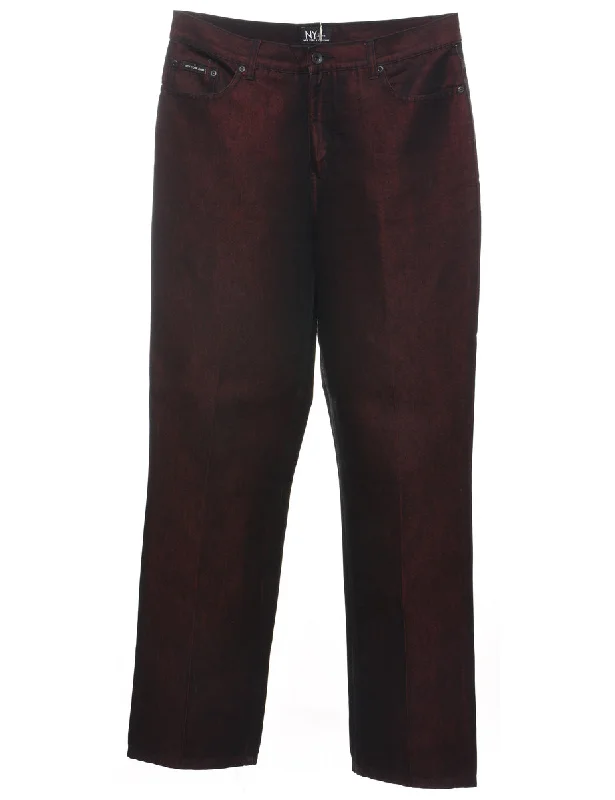 Low Prices cold-weather jacket1990s Maroon & Black Tapered Jeans - W32 L33