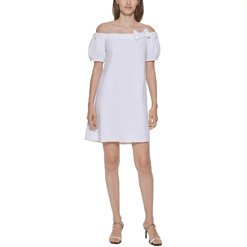 Savings Event stylish dressCalvin Klein Womens Bow Above Knee Sheath Dress