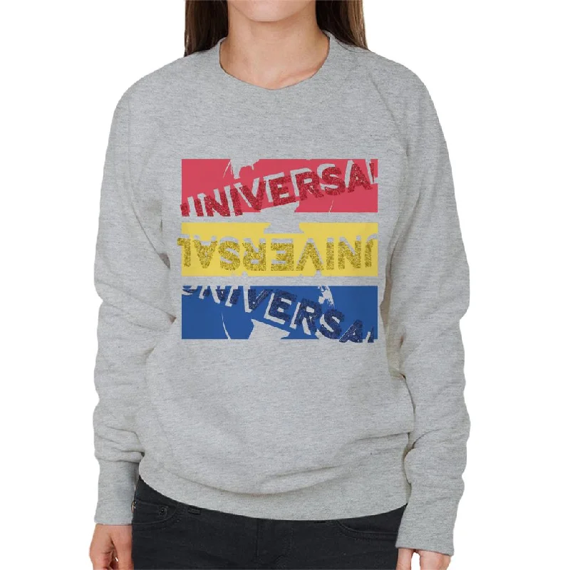 New Deals luxe gym hoodieUniversal Pictures Red Yellow Blue Logo Women's Sweatshirt