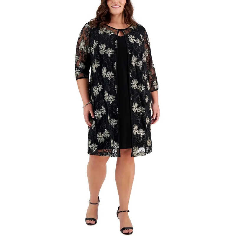 Seasonal Sale casual day dressConnected Apparel Womens Plus Metallic Jacket Dress Sheath Dress Seasonal Sale casual day dressConnected Apparel Womens Plus Metallic Jacket Dress Sheath Dress