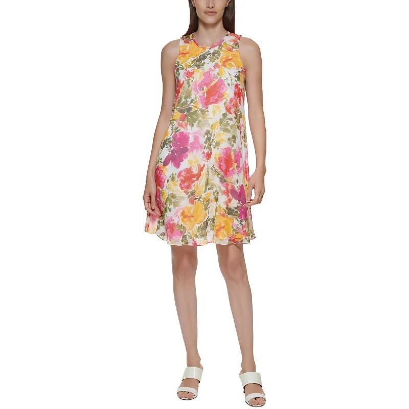 Referral Discount printed dressCalvin Klein Womens Floral Print Mini Halter Dress