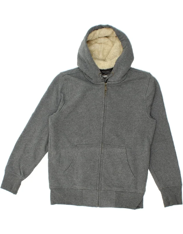 Deal Dash EDDIE BAUER Mens Zip Hoodie Sweater Medium Grey Cotton