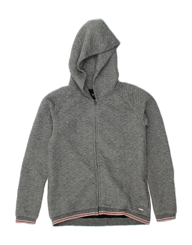Extra Discounts WOOLRICH Girls Zip Hoodie Sweater 11-12 Years Grey Polyester