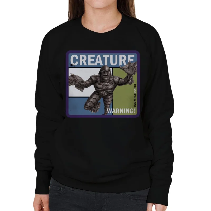 Price Drop smooth fit athletic sweatshirtThe Creature From The Black Lagoon Warning Women's Sweatshirt