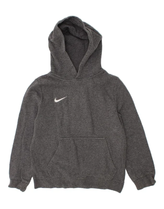 Special Buy NIKE Boys Hoodie Jumper 8-9 Years Small Grey Cotton