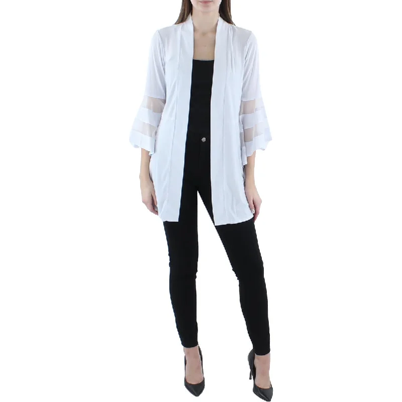Super Sale sleek jacketWomens Knit Mesh Inset Duster Blazer