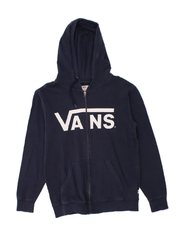 Super Savings VANS Mens Graphic Zip Hoodie Sweater Small Navy Blue Cotton