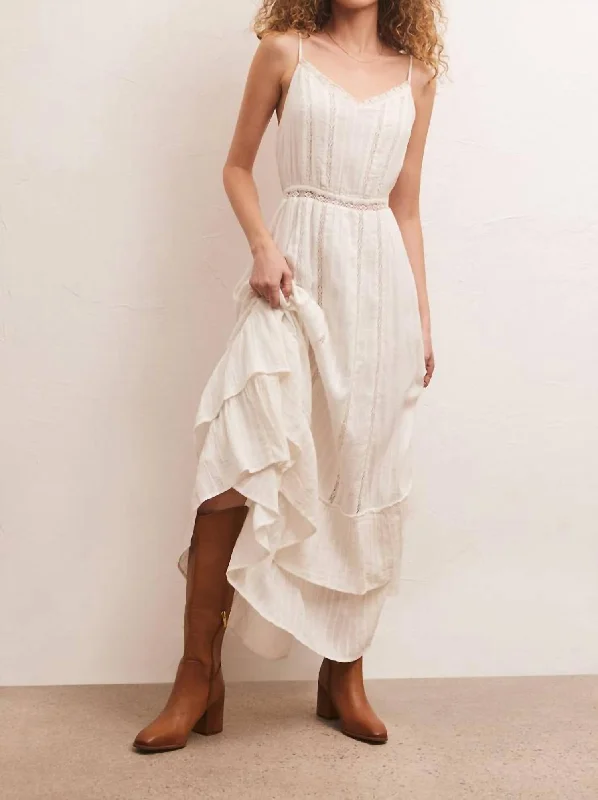 Season Finale Sale long-sleeve floral dressRose Maxi Dress In White