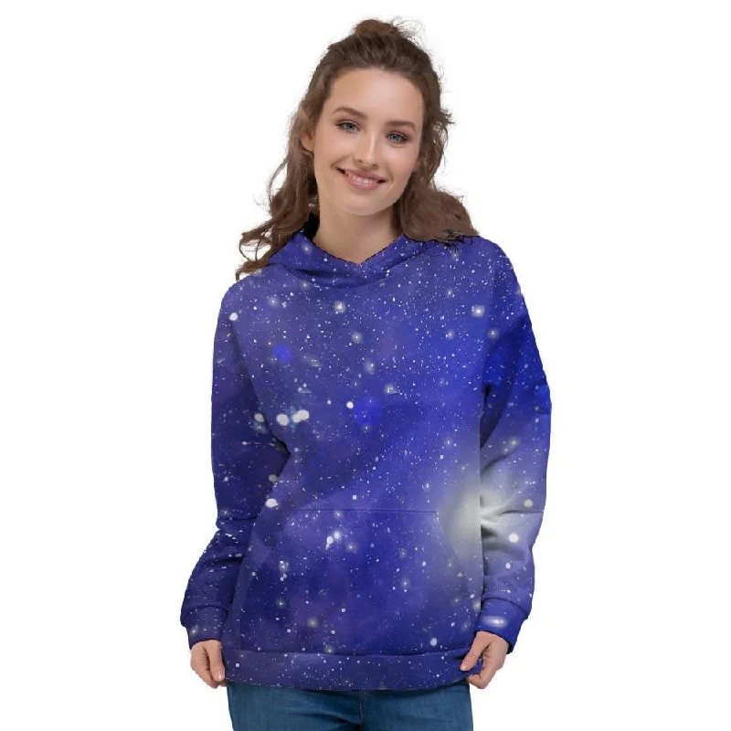Crazy Savings Blue Stardust Space Galaxy Women's Hoodie