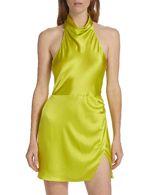 Daily Deals layered dressJoanne Silk Dress In Lime