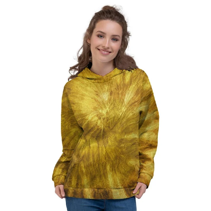 Midnight Madness Gold Tie Dye Women's Hoodie