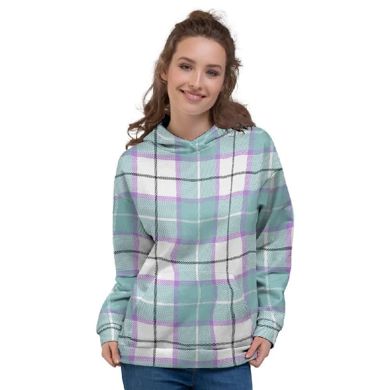 TIME-Limited Offer Blue Tartan Plaid Women's Hoodie