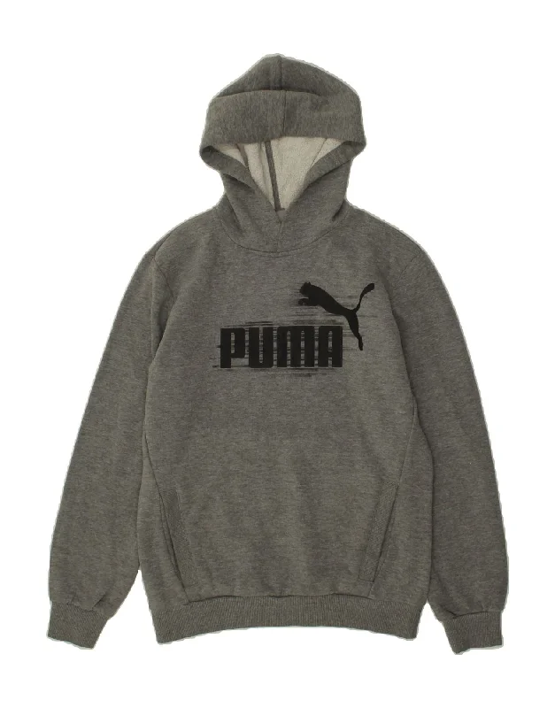 Limited Time Offer PUMA Boys Graphic Hoodie Jumper 13-14 Years Grey