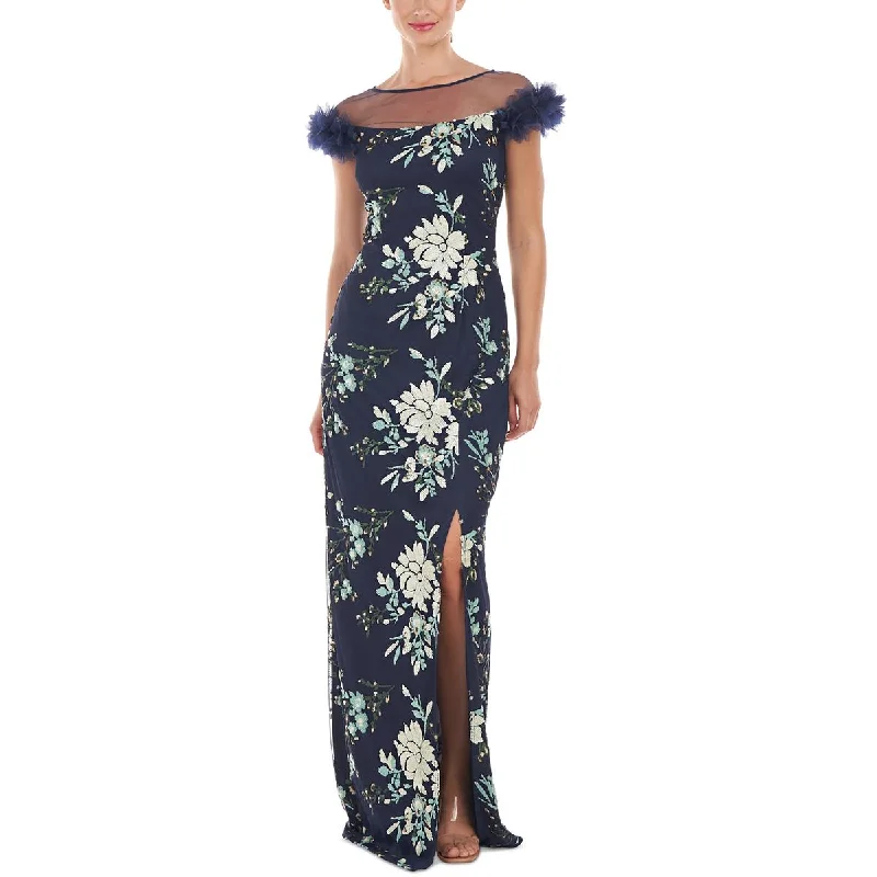 Limited Availability casual evening dressJS Collections Womens Hally Sequined Mesh Evening Dress