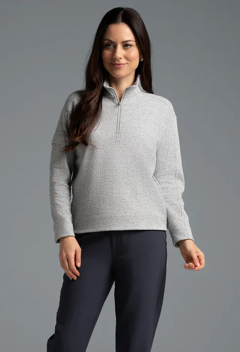Members Only oversized jacketIBKUL Popcorn Stitch 1/4 Zip Pullover- Oxford