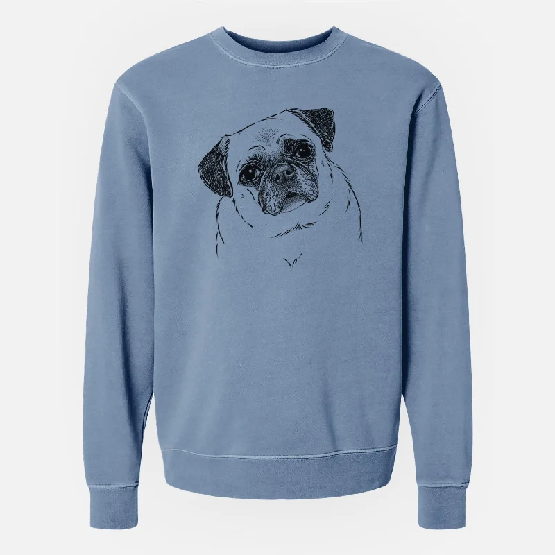 Deal Mania cool workout sweatshirtBare Zoey the Pug - Unisex Pigment Dyed Crew Sweatshirt