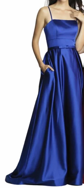 Best Deals boho-chic dressSatin Ballgown In Sapphire