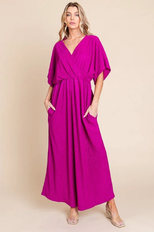 Daily Specials ruched dressBOMBOM Surplice Maxi Dress with Pockets