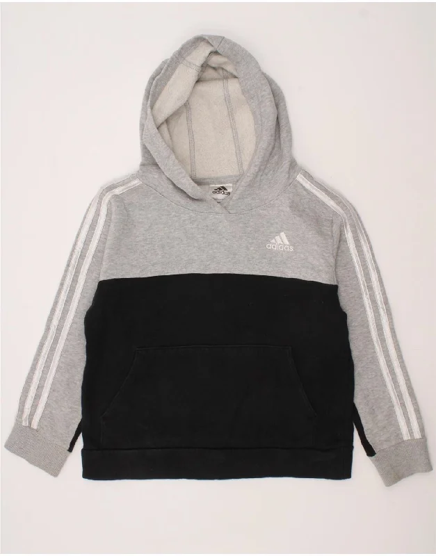 Factory Direct Sale ADIDAS Boys Hoodie Jumper 7-8 Years Small Black Colourblock Cotton