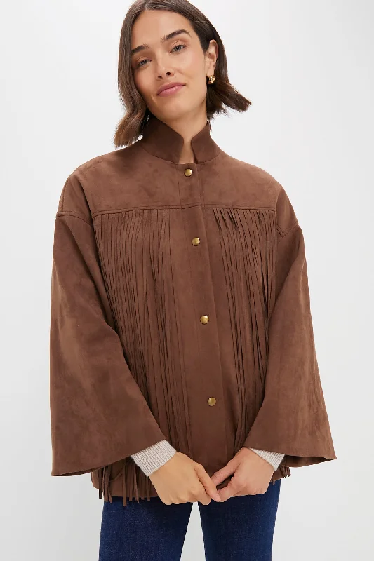 Bonus Savings high-fashion jacketChocolate Suede Fringe Marant Shirt Jacket