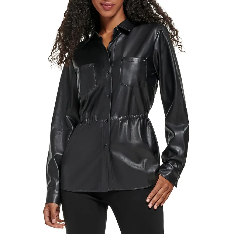 Mega Sale comfortable jacketWomens Faux Leather Lightweight Motorcycle Jacket