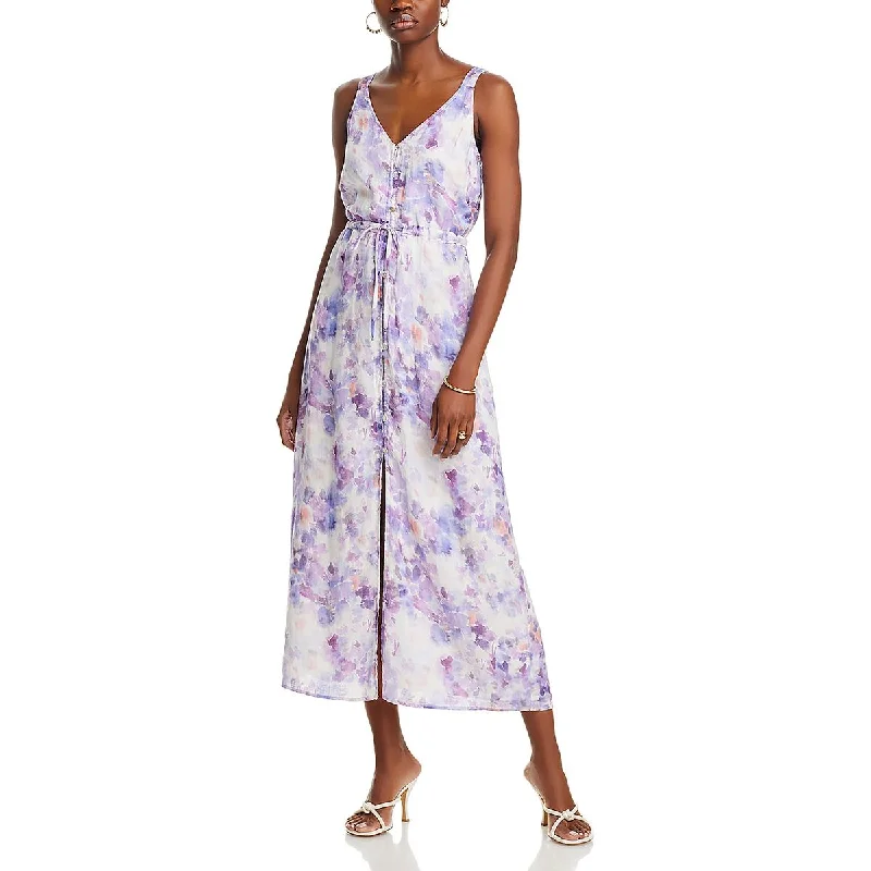 Extra Discounts oversized dressBella Dahl Womens Linen Button-Down Midi Dress