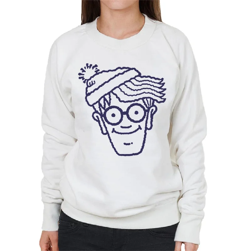 Instant Savings chic fitness hoodieWhere's Wally Blue Outline Women's Sweatshirt