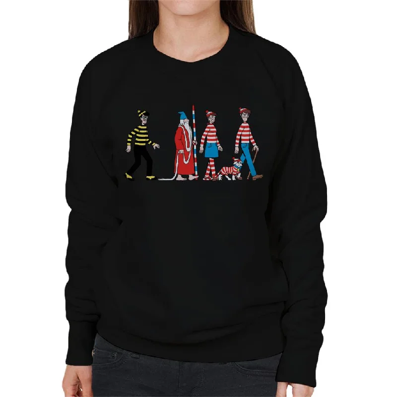 New Markdowns trendy gym wear hoodieWhere's Wally Characters Walking Women's Sweatshirt