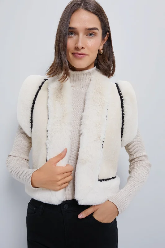 Now or Never warm jacketCream Suede Cropped Chamonix Vest