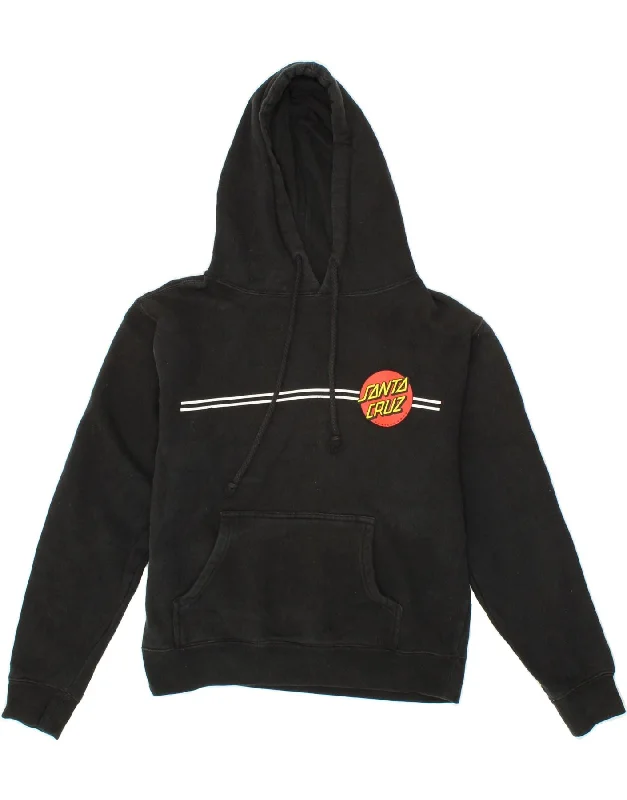 Super Sale SANTA CRUZ Boys Graphic Hoodie Jumper 11-12 Years Large Black Cotton