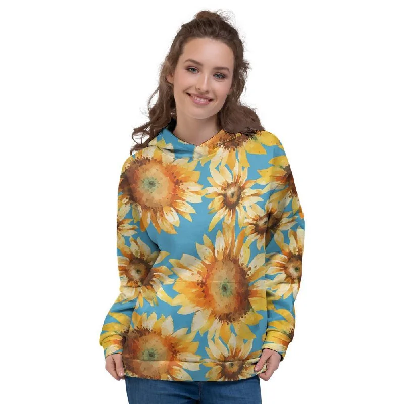 Act Now Blue Sunflower Women's Hoodie