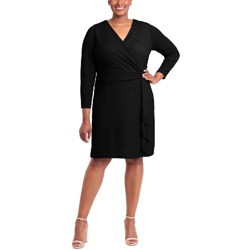 Deal of the Day draped dressLondon Times Womens Plus Night-Out Above-Knee Cocktail And Party Dress