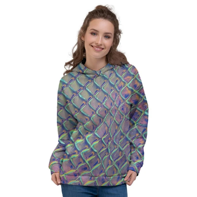Reduced Prices Holographic Snakeskin Print Women's Hoodie