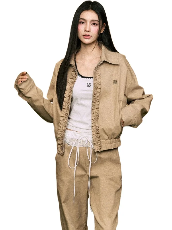 Bonus Savings weather-resistant jacketRuffle-Trim Short Jacket