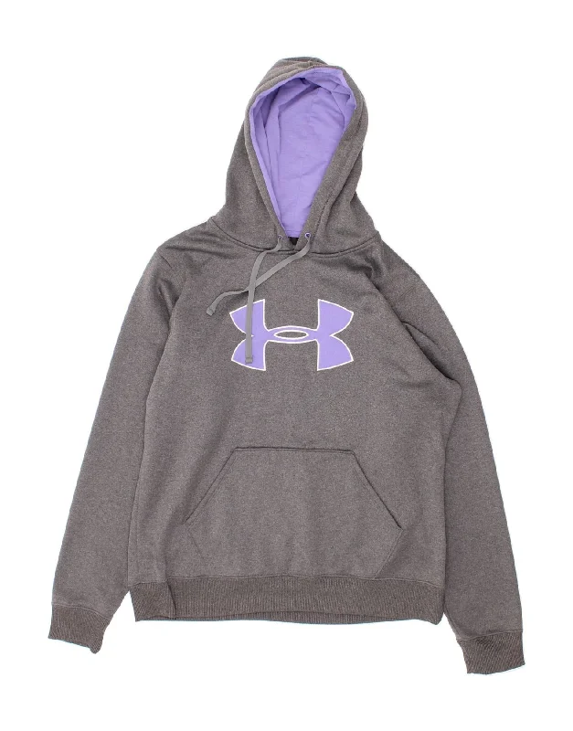 Mega Sale UNDER ARMOUR Mens Graphic Hoodie Jumper Large Grey Polyester