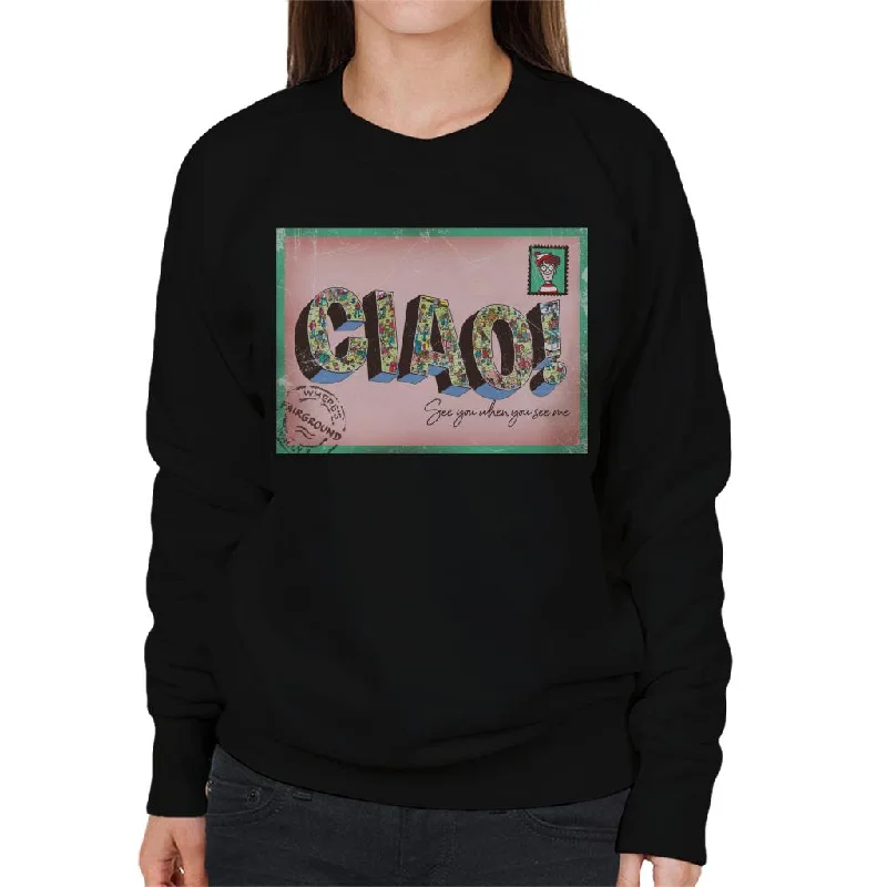 Reduced Prices sporty casual hoodieWhere's Wally Beach Illustration Ciao Women's Sweatshirt