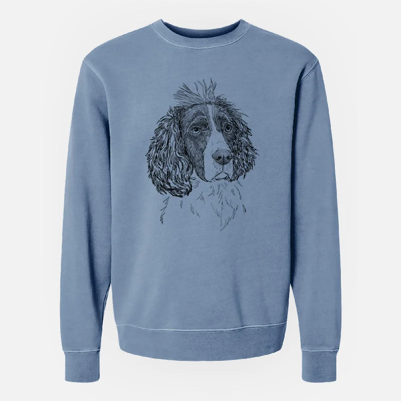 Special Buy sleek gym hoodieDoodled Fern the English Springer Spaniel - Unisex Pigment Dyed Crew Sweatshirt
