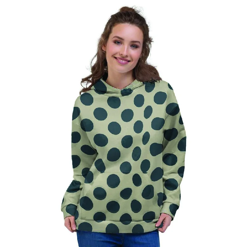 YEAR-End Sale Cream And Black Polka Dot Women's Hoodie