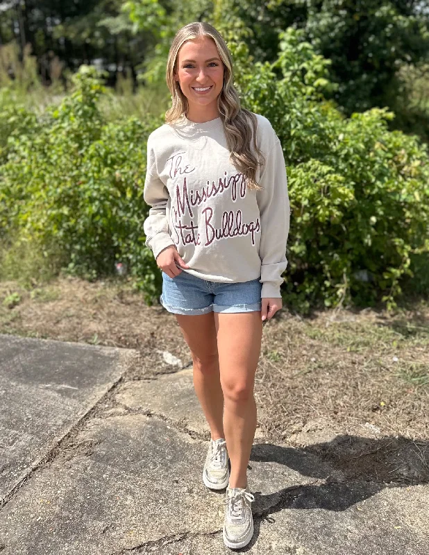 Special Discount warm insulated jacketMississippi State Bulldogs Beverly Sand Thrifted Sweatshirt