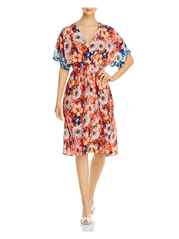 Year-End Sale pleated maxi dressWomens Floral Calf Midi Dress