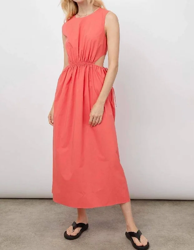 Super Bargain knit dressYvette Cutout Dress In Spiced Coral