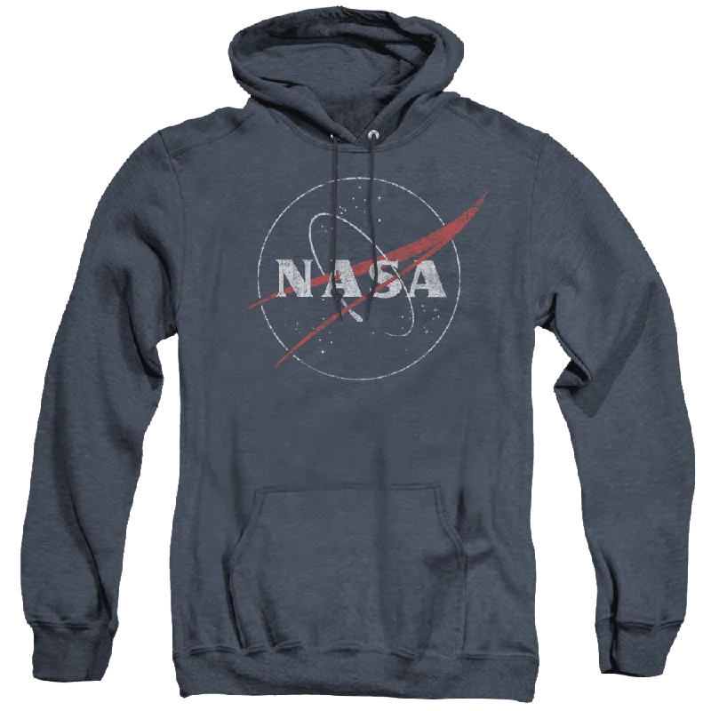 Clearance Items fleece-lined hoodieNasa Distressed Logo - Heather Pullover Hoodie