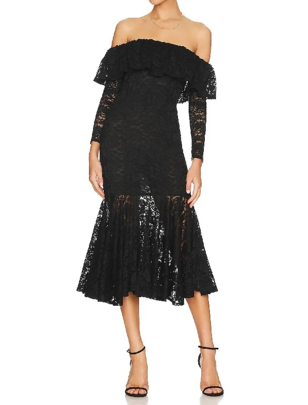Unbeatable Prices long sleeve dressAlessia Midi Dress In Black