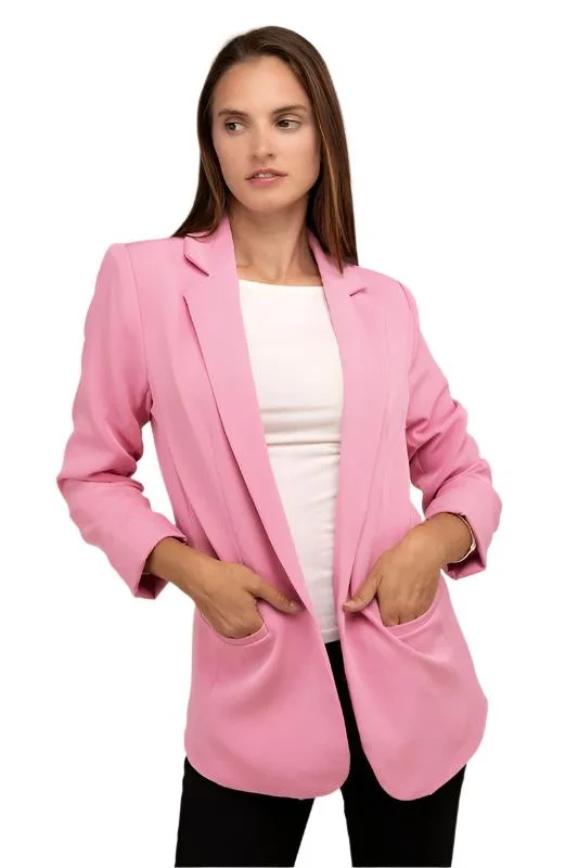 Weekend Flash Sale outdoor jacketWoven Long Sleeve Open Front Classic Blazer