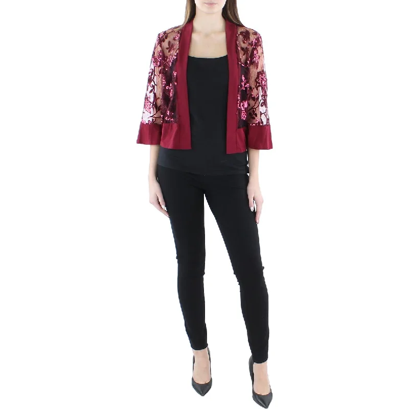 Epic Deals athletic jacketPetites Womens Lace Sequined Bolero